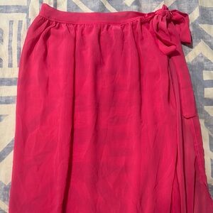 Red Midi Wrap Sarong with Tie Front